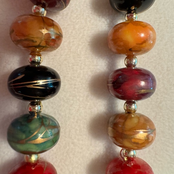 Vintage bead necklace SIGNED Painted wooden beads! Rare.HIGH END STYLE Mint con… - Picture 7 of 10